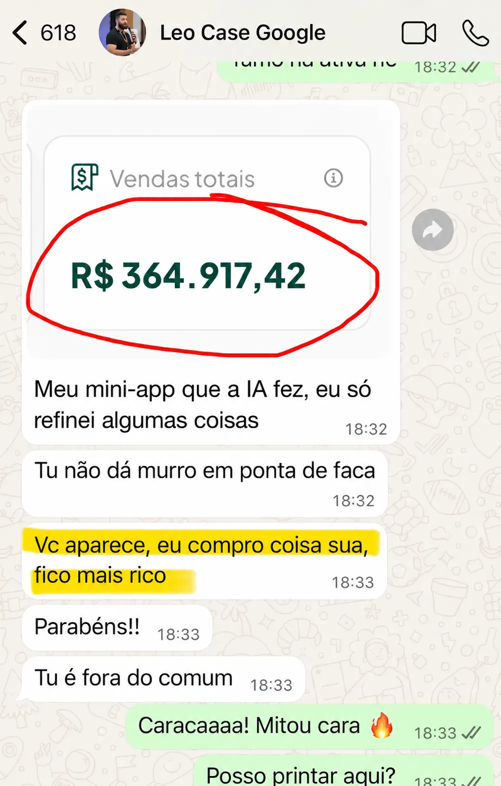 Depoimento aluno 1